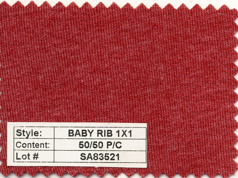 Baby Rib 1X1 50/50 Poly Cotton